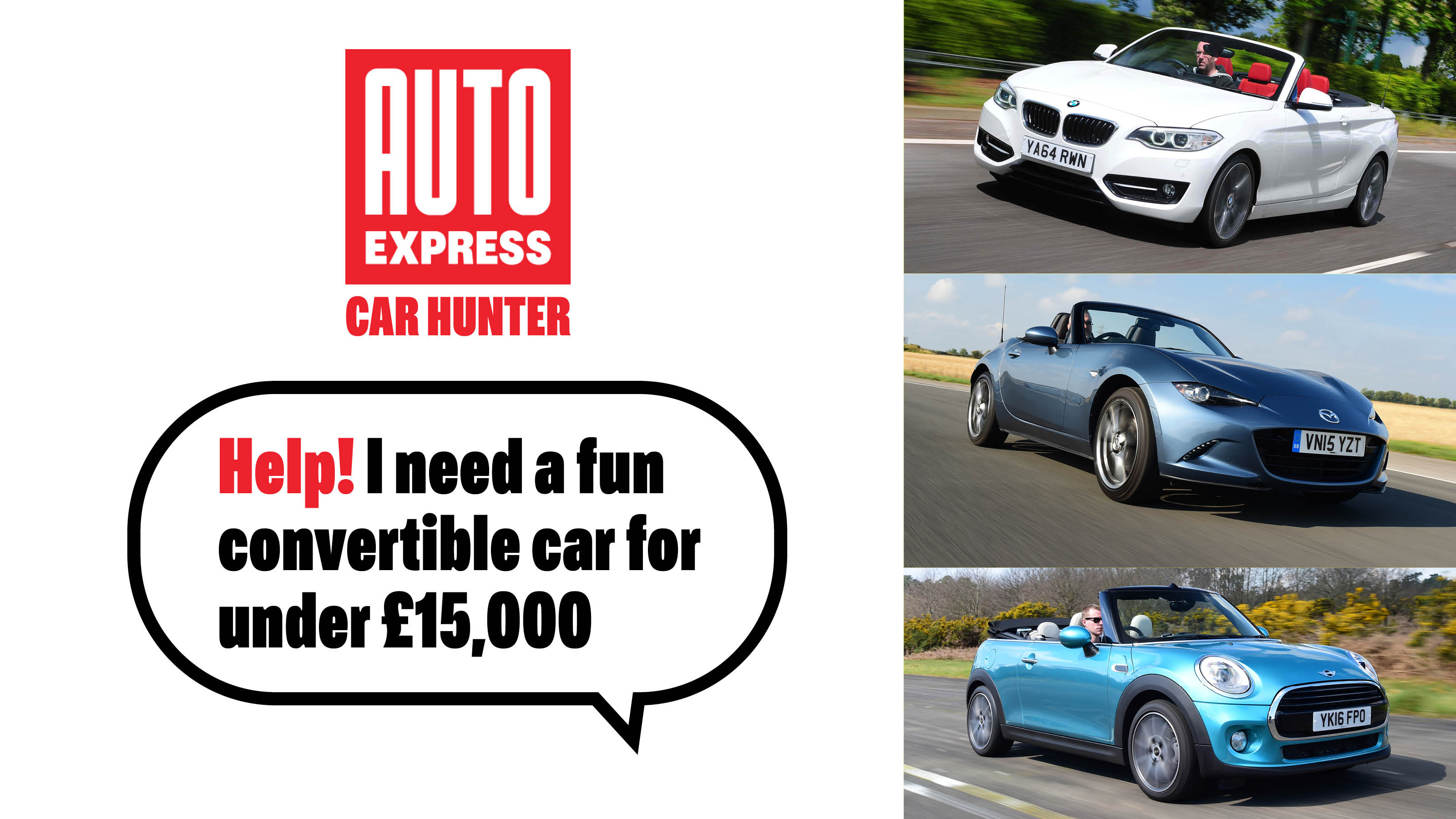 Car Hunter convertibles for under £15,000 - header image