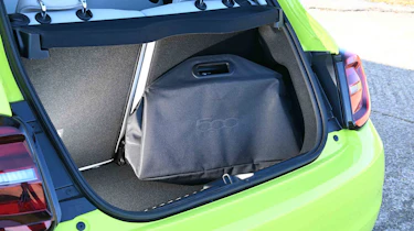 Fiat 500e - boot with charging bag