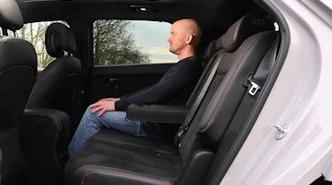 Hyundai Ioniq 5 - rear seats with Chief reviewer, Alex Ingram
