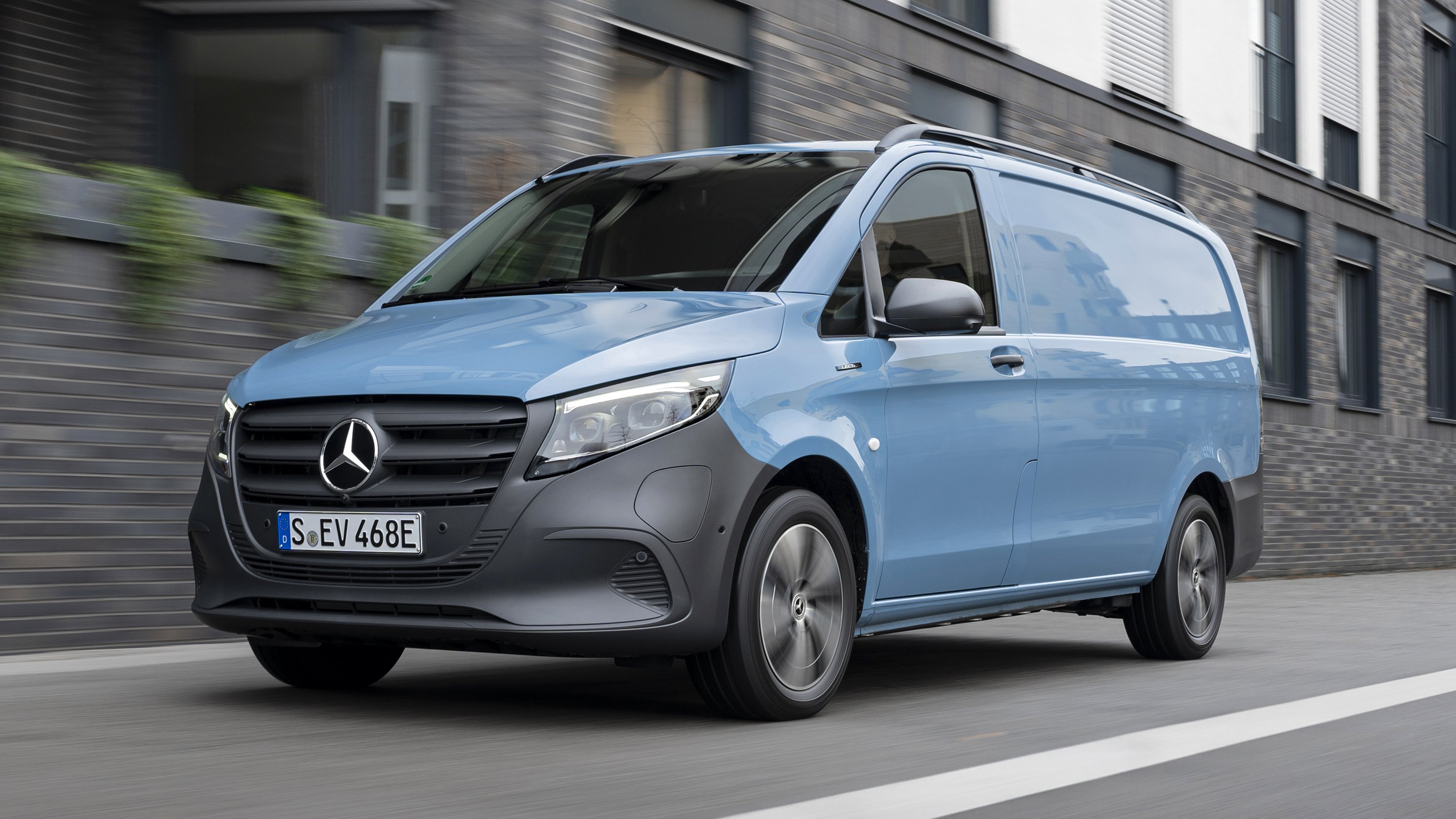 New Mercedes eVito electric van - front tracking 