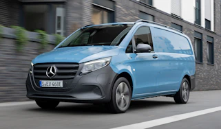 New Mercedes eVito electric van - front tracking