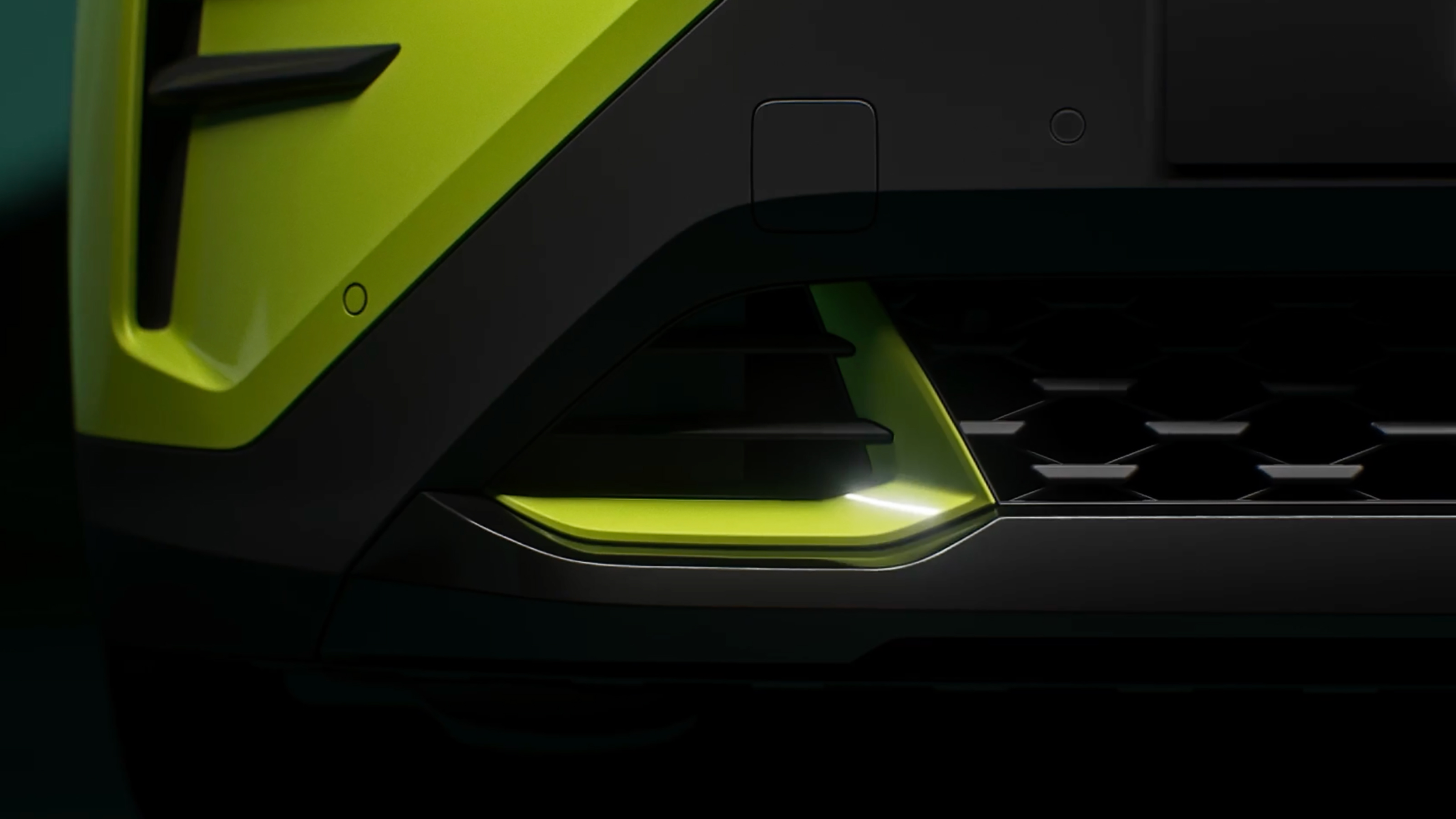 New Skoda Elroq vRS teaser - front grill and splitter