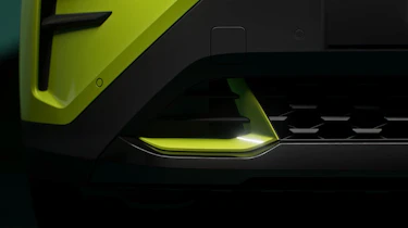 New Skoda Elroq vRS teaser - front grill and splitter
