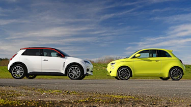 Renault 5 vs Fiat 500e - side
