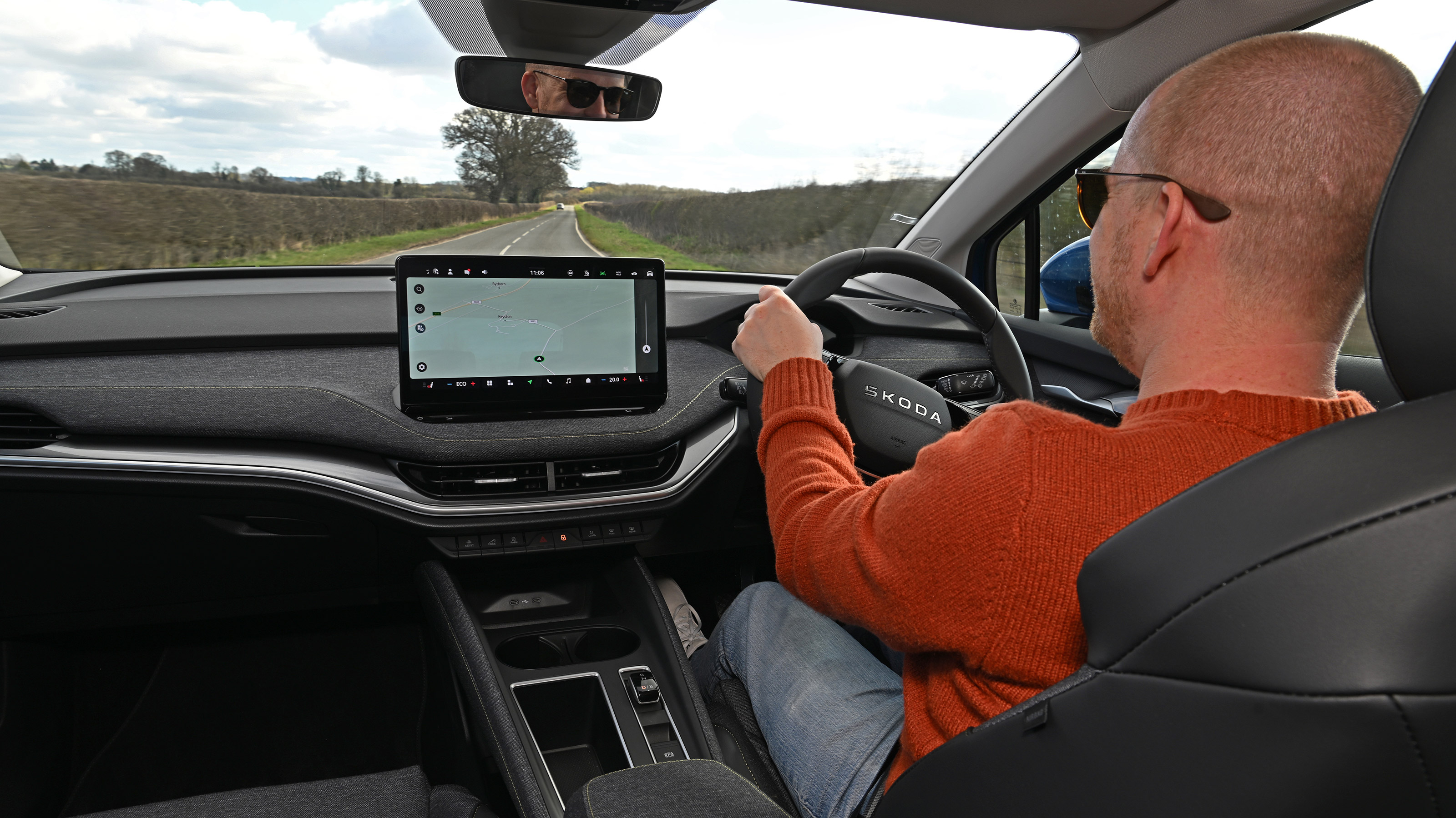 Alex Ingram driving the Skoda Elroq