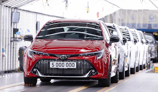 Toyota Corolla's on the production line at the Burnaston factory in the UK