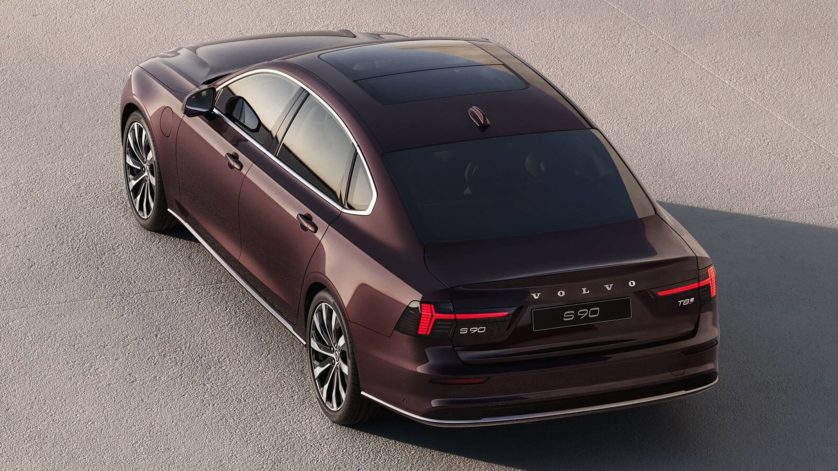 2026 Volvo S90 plug-in hybrid - rear overhead