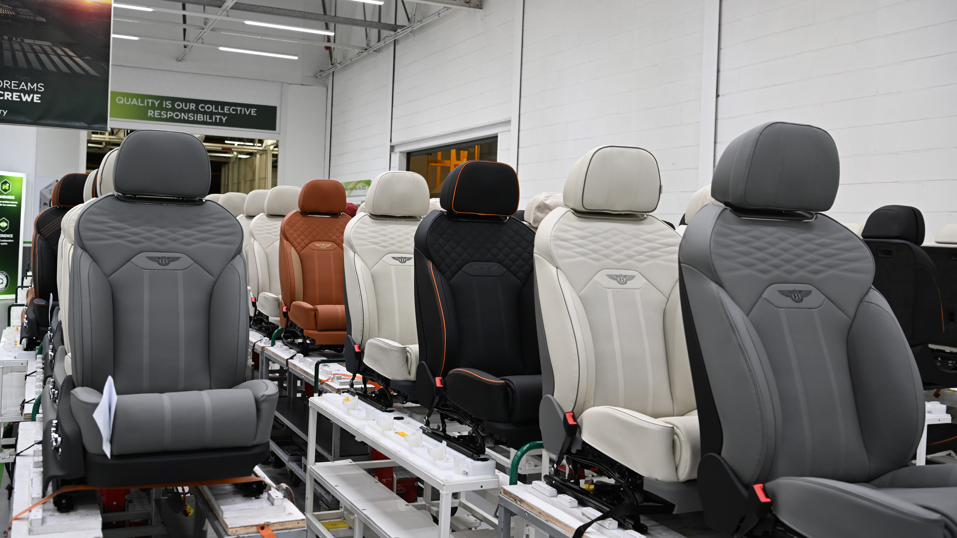 Bentley Crewe Factory- interior car seats