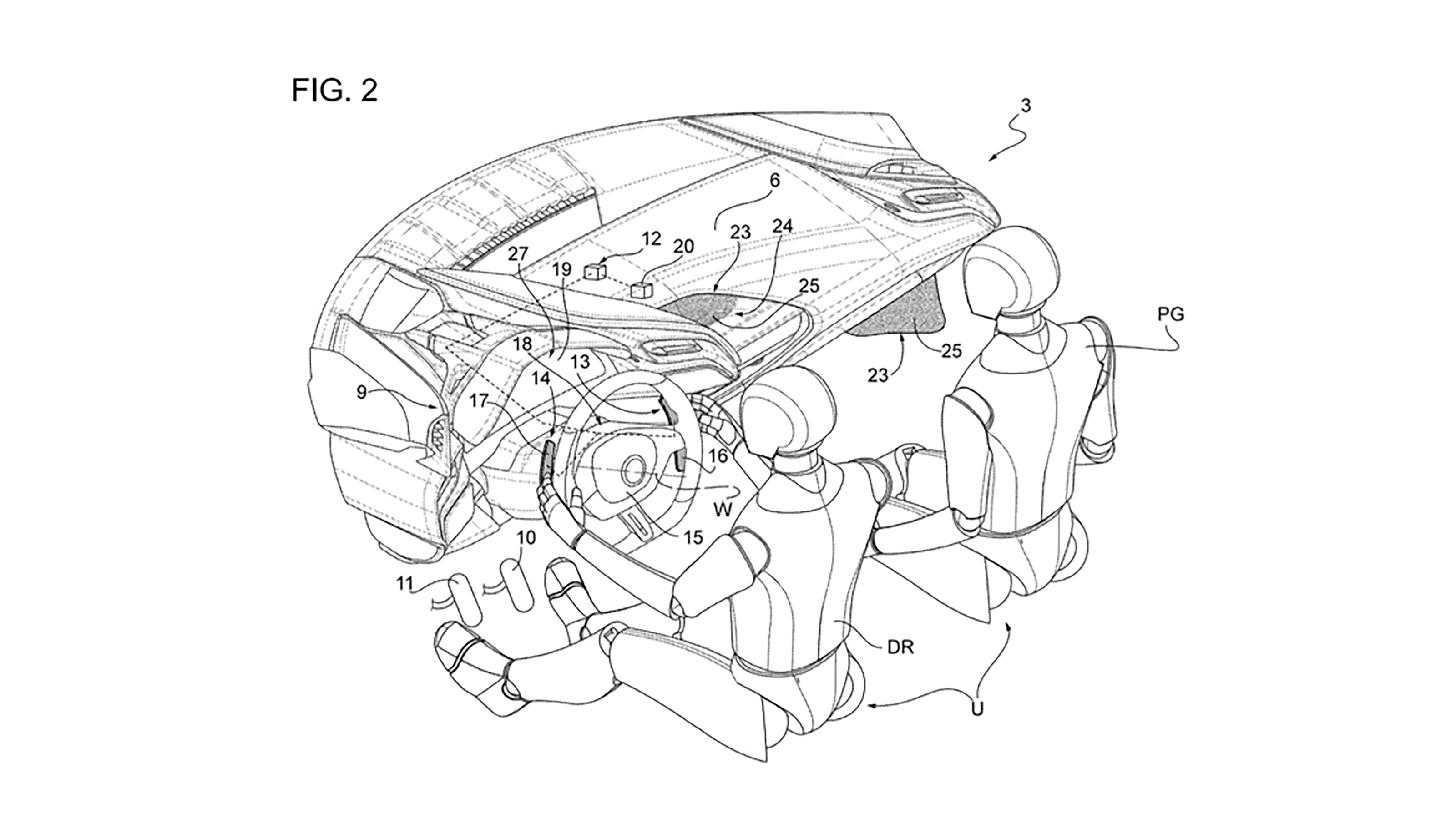 Ferrari EV patent diagram - interior