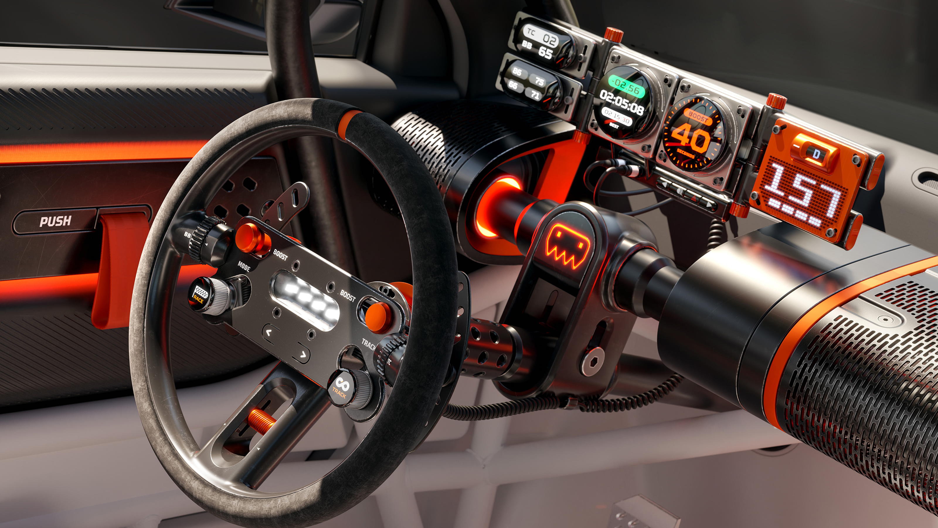Hyundai Insteroid - steering wheel and readouts