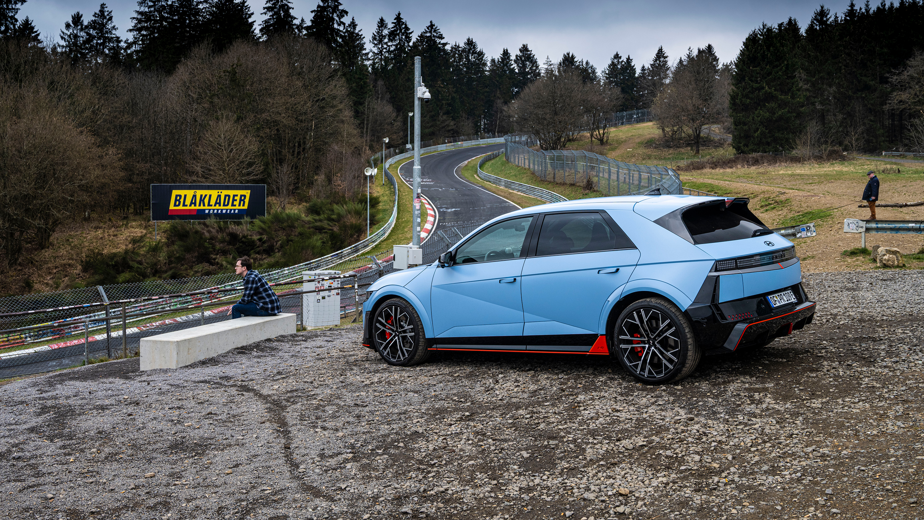 Hyundai Ioniq 5 N parked next to the Nurburgring