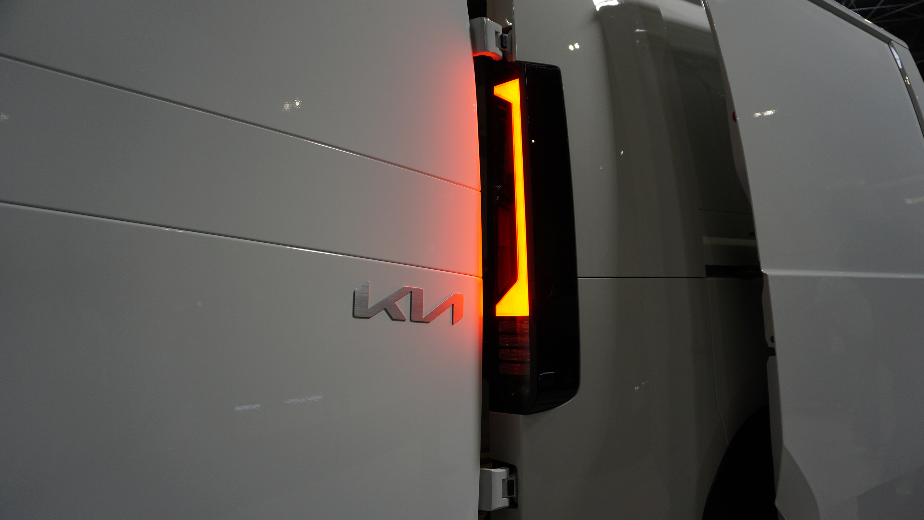 Kia PV5 Cargo on display at Commercial Vehicle Show - tail light