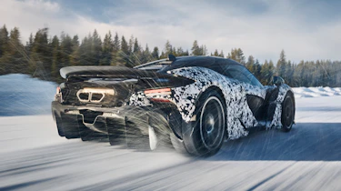 McLaren W1 winter testing - rear tracking shot