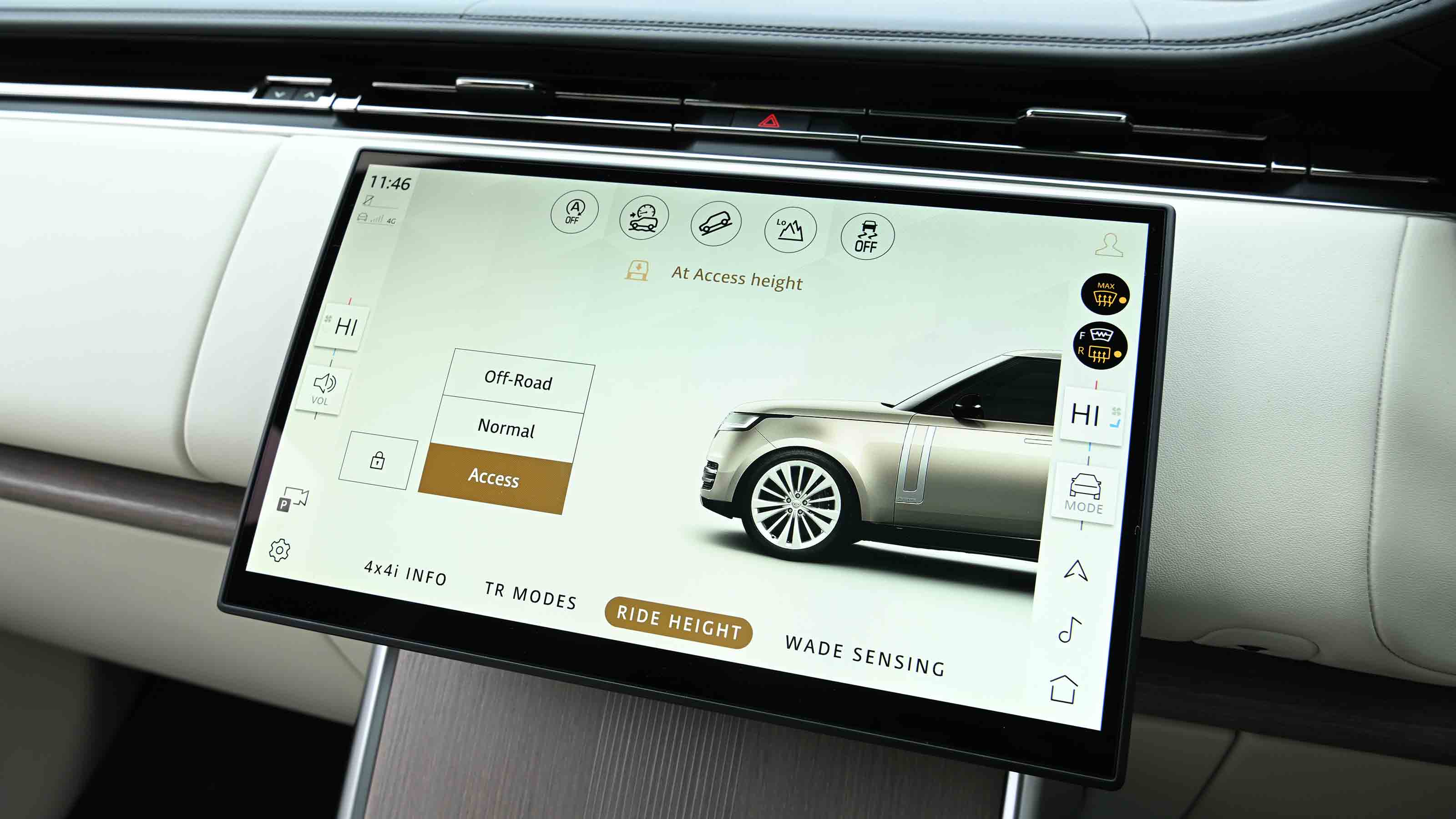 Range Rover - air-suspension height adj screen