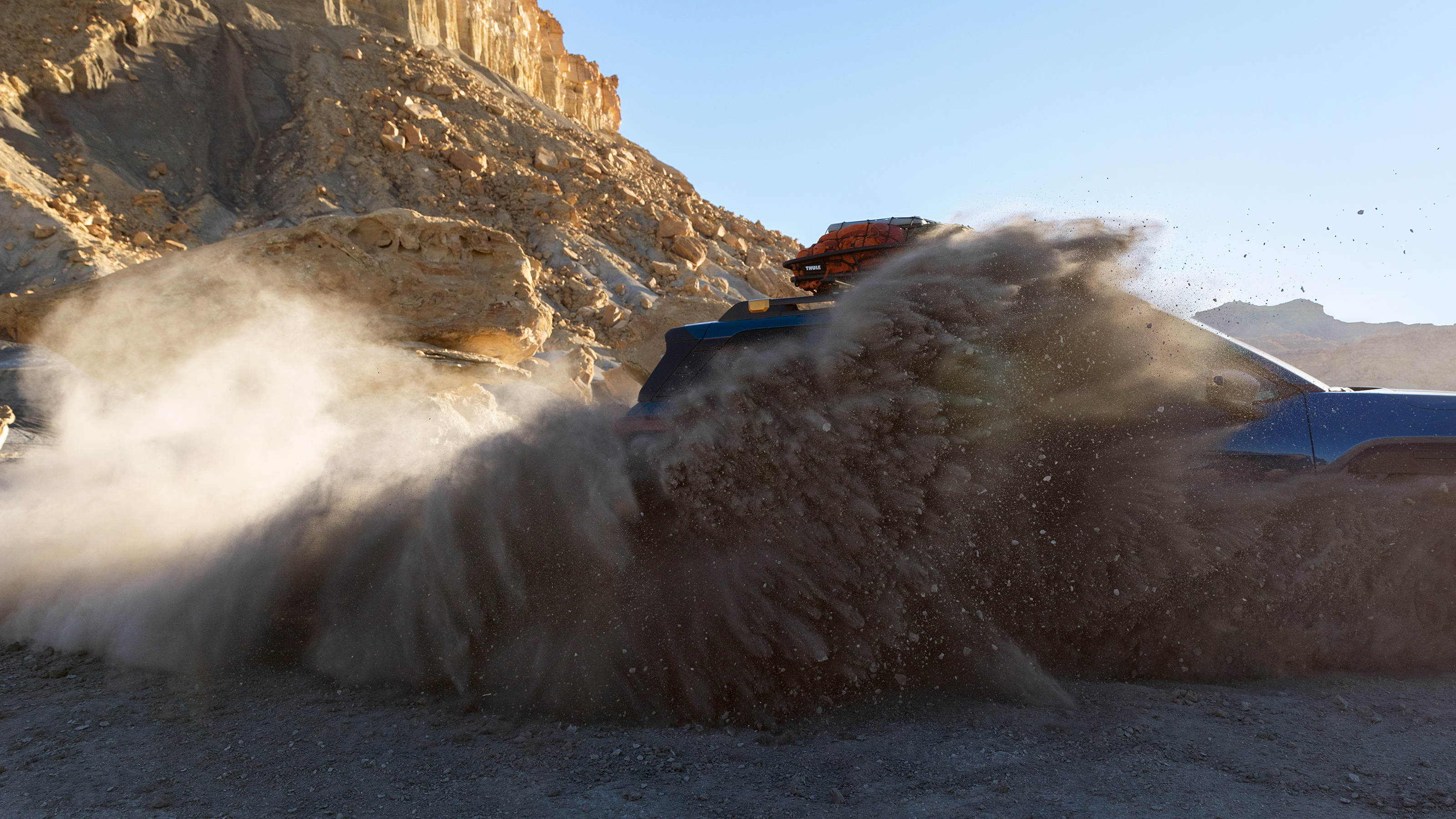 New Subaru Outback obscured by sand