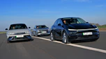 Tesla Model Y vs Hyundai Ioniq 5 vs Audi Q4 e-tron group test - header