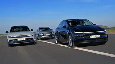 Tesla Model Y vs Hyundai Ioniq 5 vs Audi Q4 e-tron group test - header