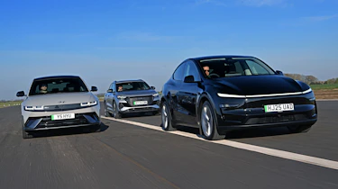 Tesla Model Y vs Hyundai Ioniq 5 vs Audi Q4 e-tron group test - header