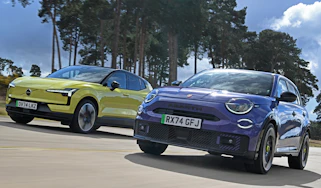Abarth 600e and Volvo EX30 - front tracking