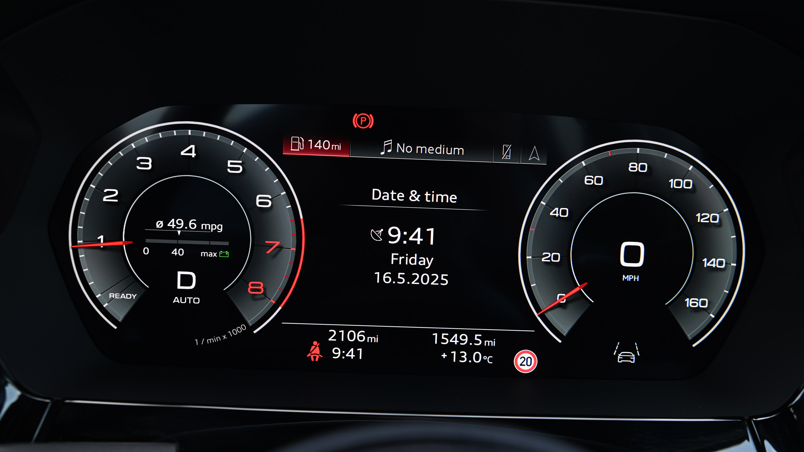 Audi A3 35 TFSI S tronic S line long termer - dials
