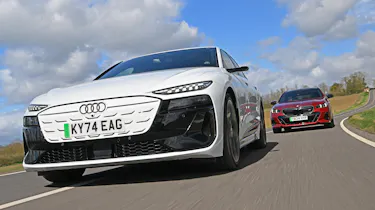 Audi S6 Avant e-tron and BMW i5 Touring M60 - front tracking