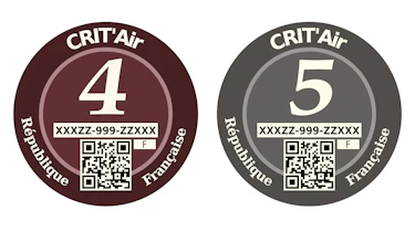 French Crit’Air clean air zone stickers 4 and 5