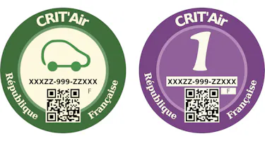 French Crit’Air clean air zone stickers