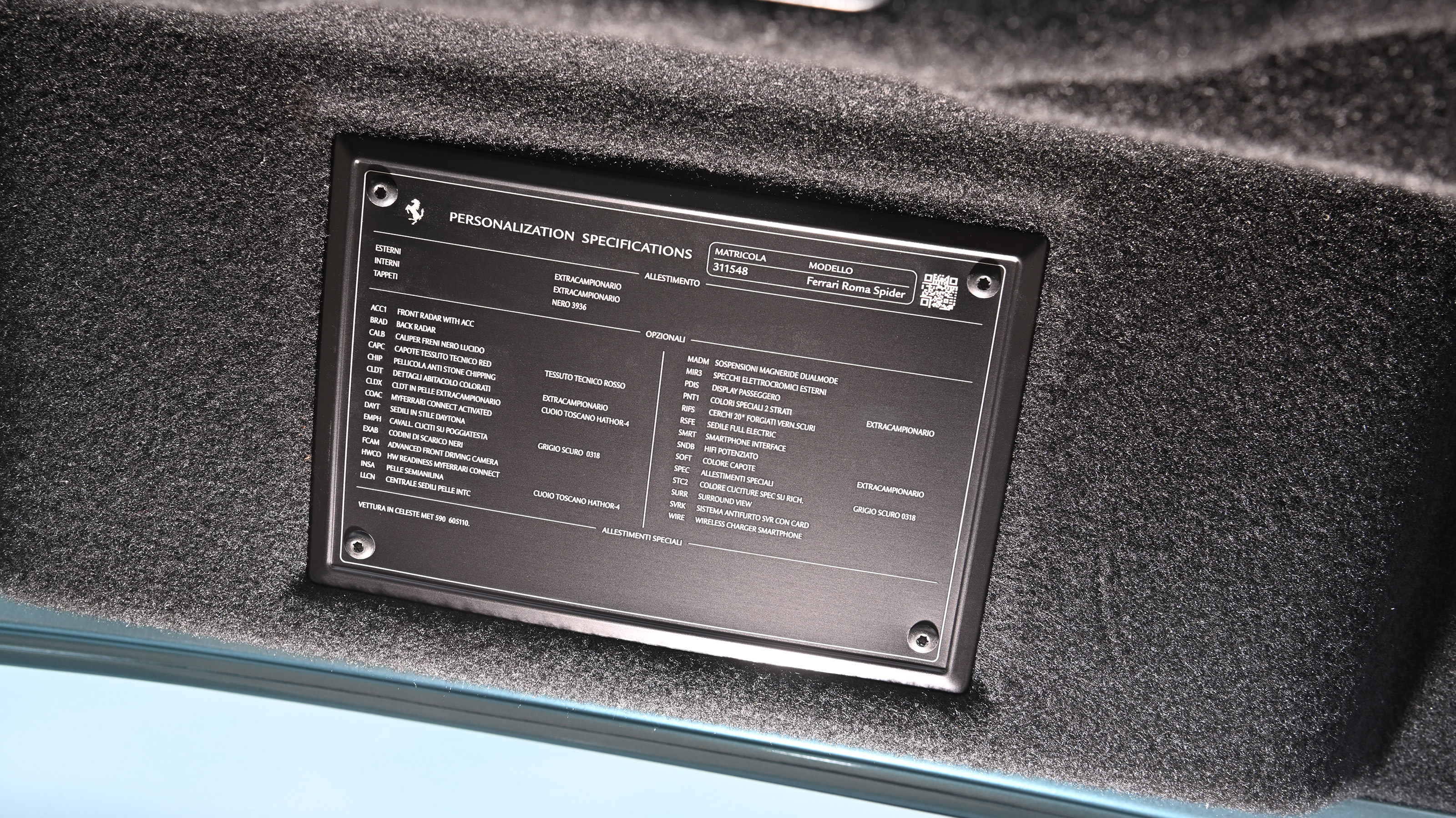 Ferrari Roma Spider - plaque