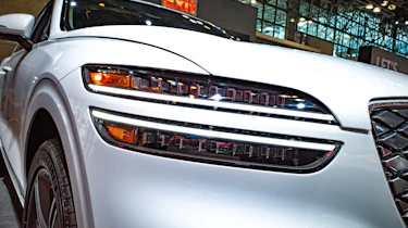 Genesis Electrified GV70 on display at New York Auto Show - headlight