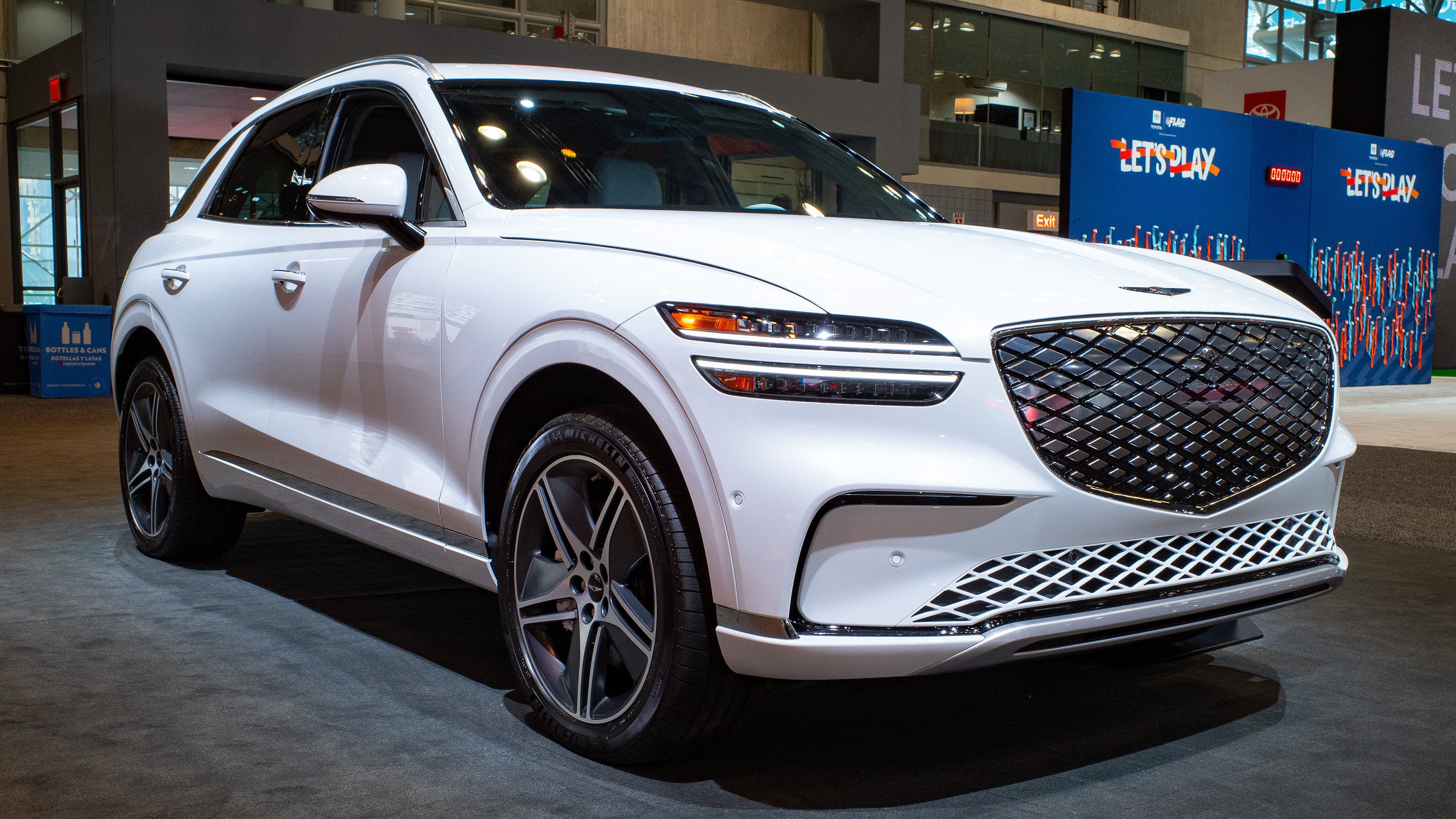 Genesis Electrified GV70 on display at New York Auto Show - front