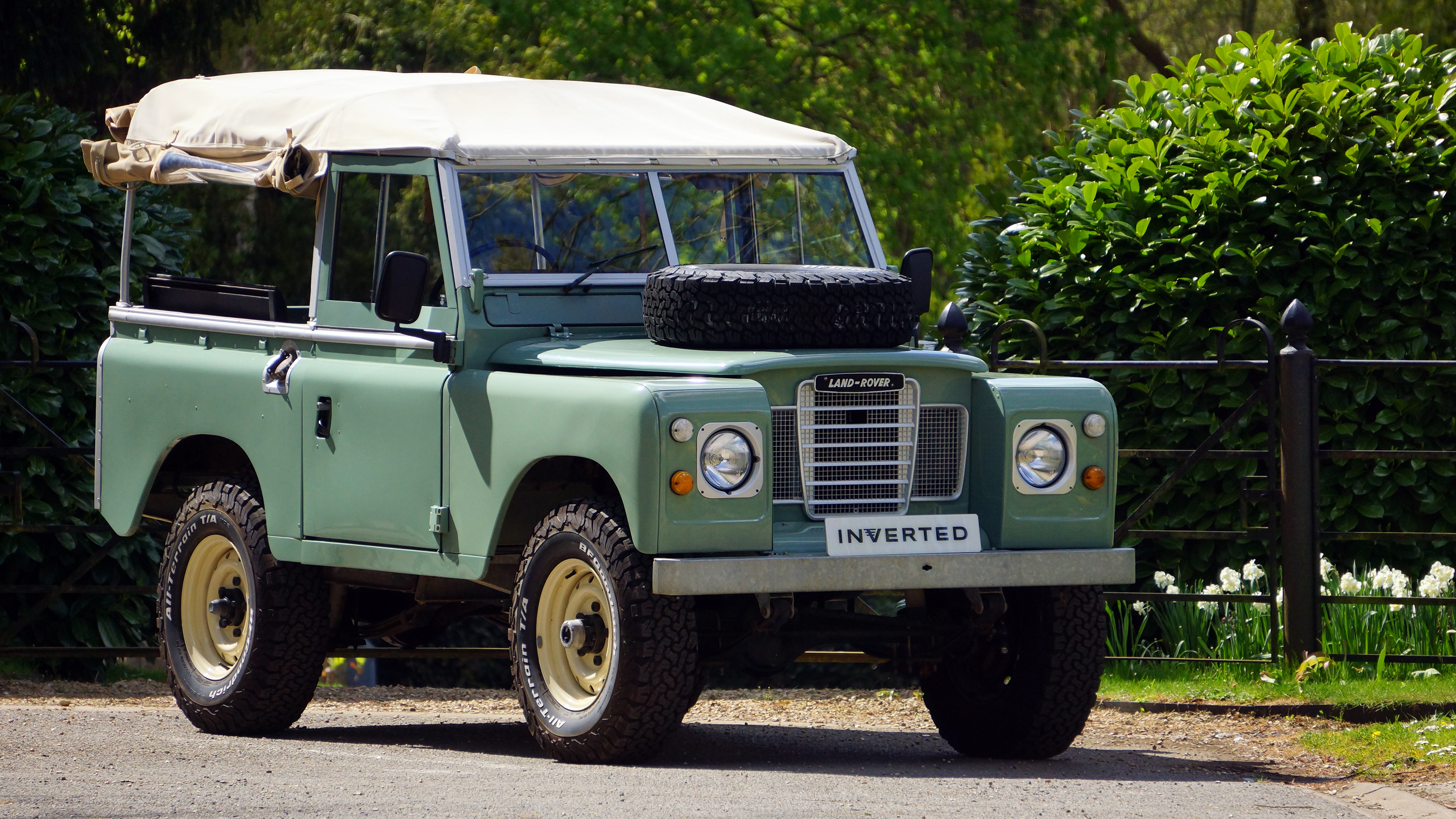 Inverted Land Rover - front