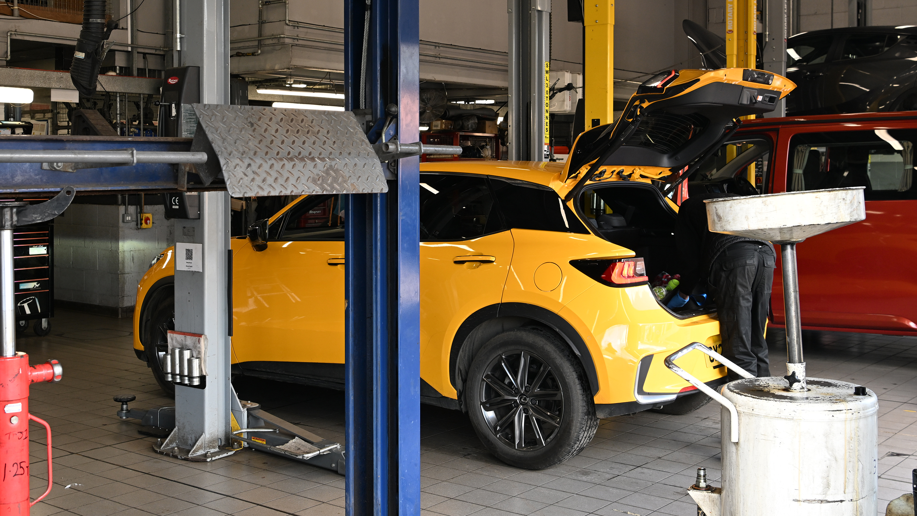 Lexus LBX Takumi long-term - in a workshop
