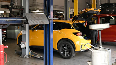 Lexus LBX Takumi long-term - in a workshop