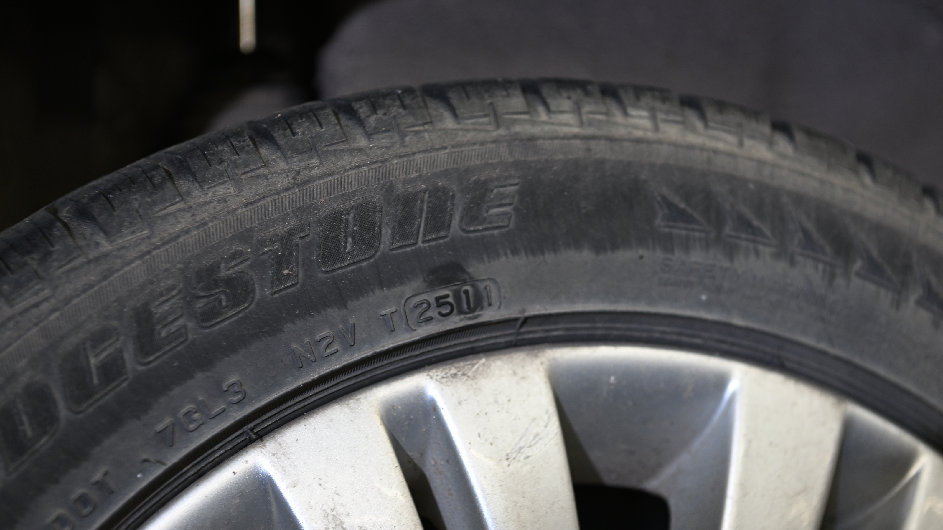 Worn Bridgestone tyre