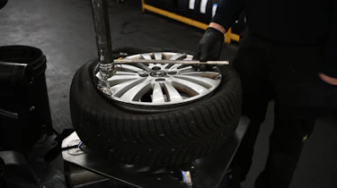 Tyre being removed