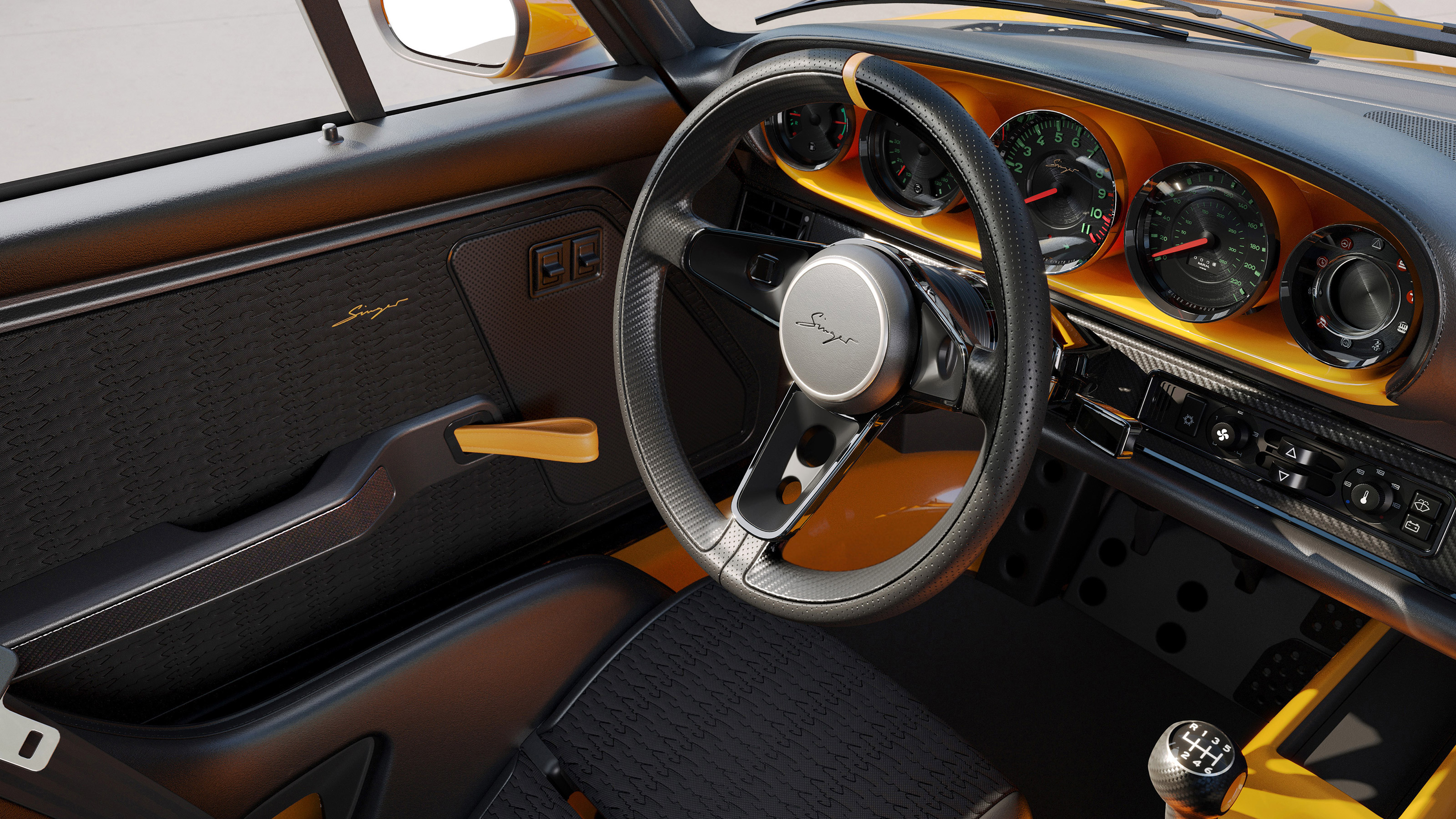 Porsche 911 Carrera Coupe Reimagined by Singer - steering wheel