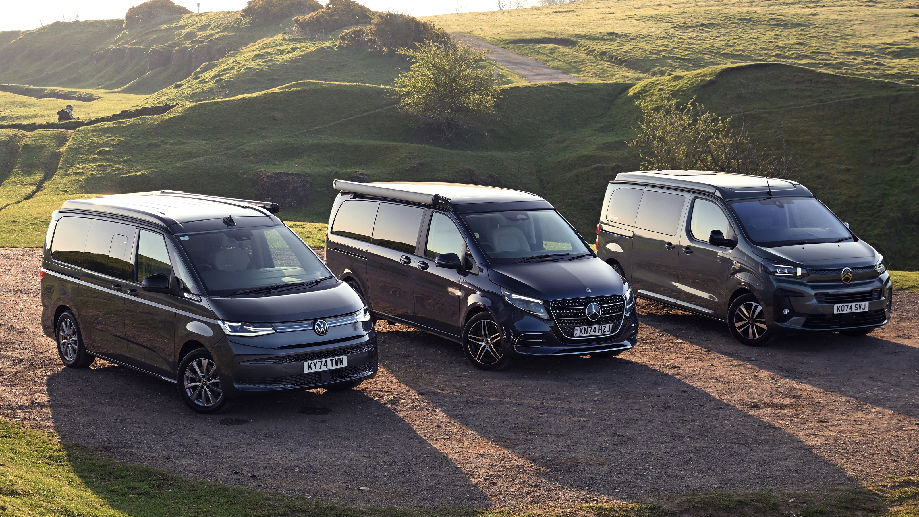 Volkswagen California, Mercedes Marco Polo and Citroen Holidays - front static 