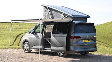 Volkswagen California - rear static with roof tent and awning up