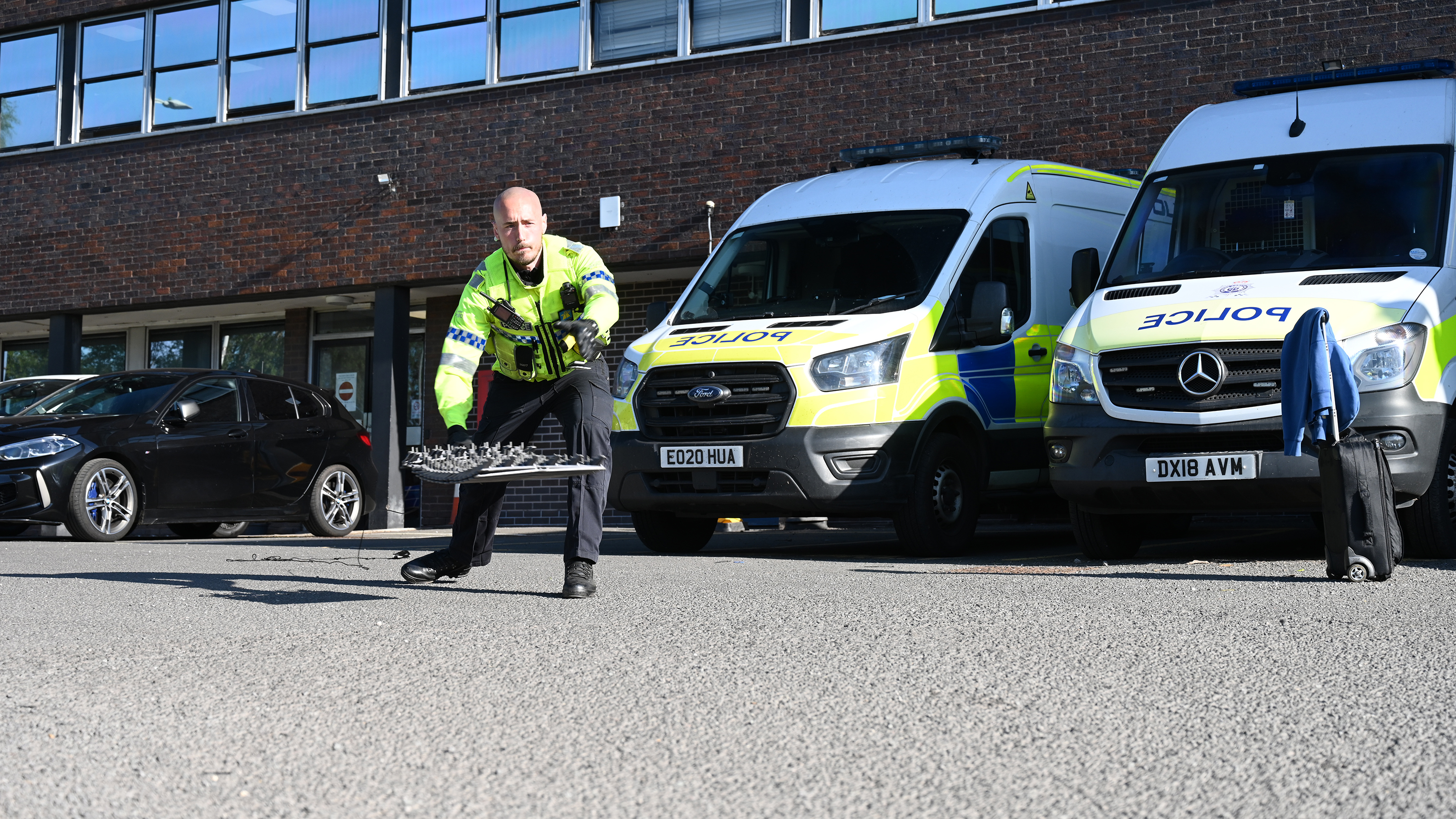 Police stinger being deployed