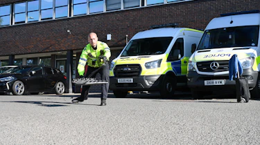 Police stinger being deployed