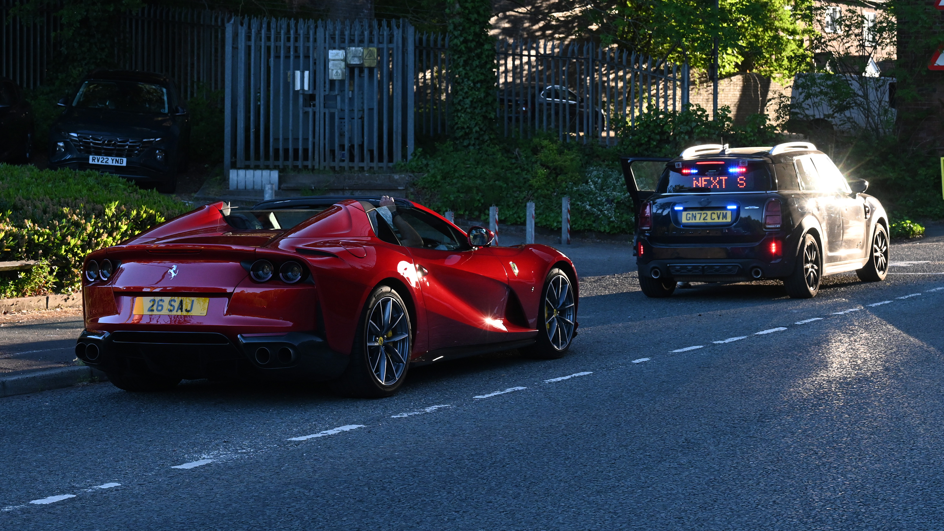 Ferrari pulled over by police