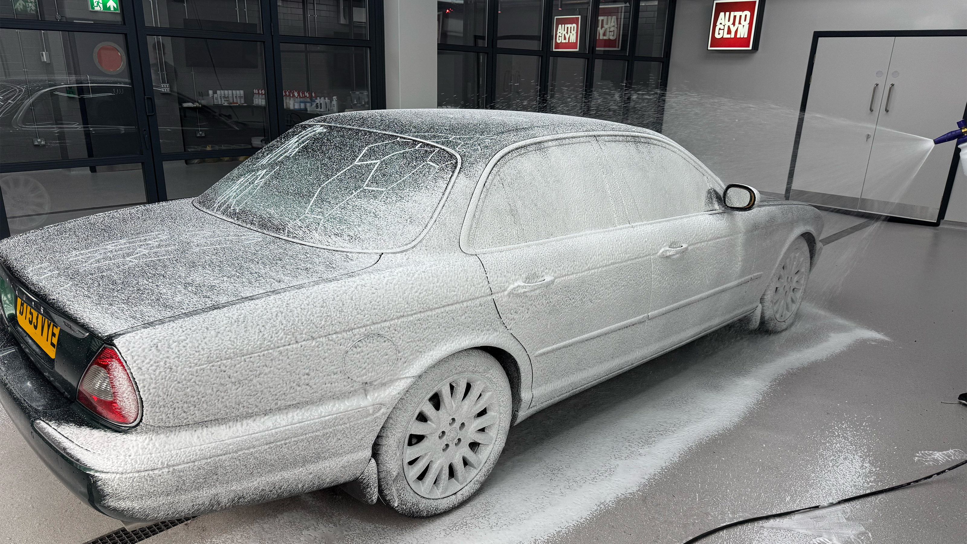 Autoglym Car Care Experience Day - rear of Jaguar being cleaned