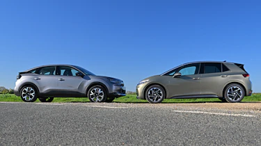 Citroen e-C4 and Volkswagen ID.3 - side shot