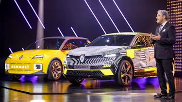Luca de Meo with Renault 5 and Megane