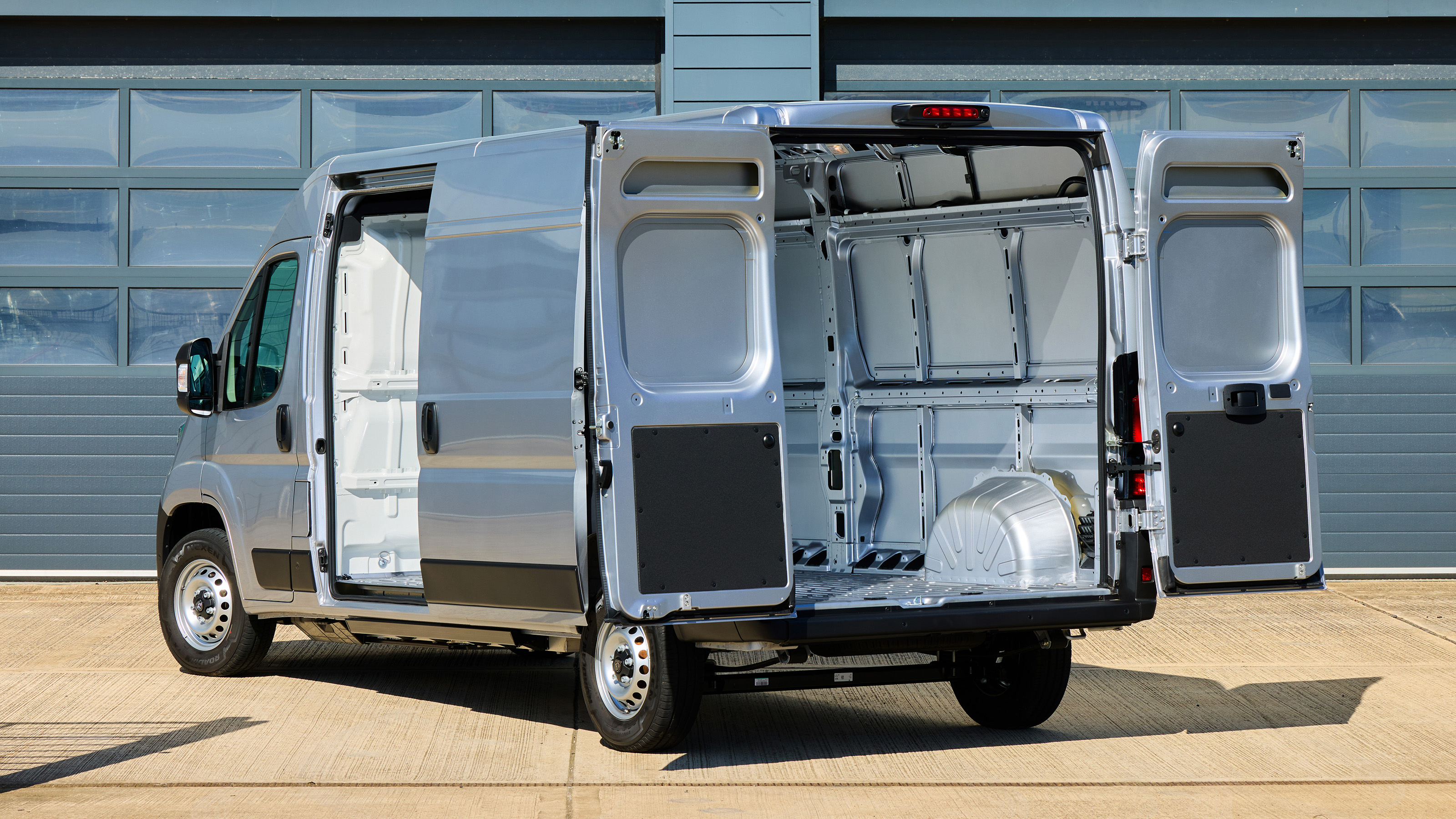 Peugeot E-Boxer - rear static with all van doors open 