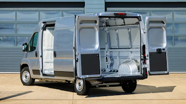 Peugeot E-Boxer - rear static with all van doors open