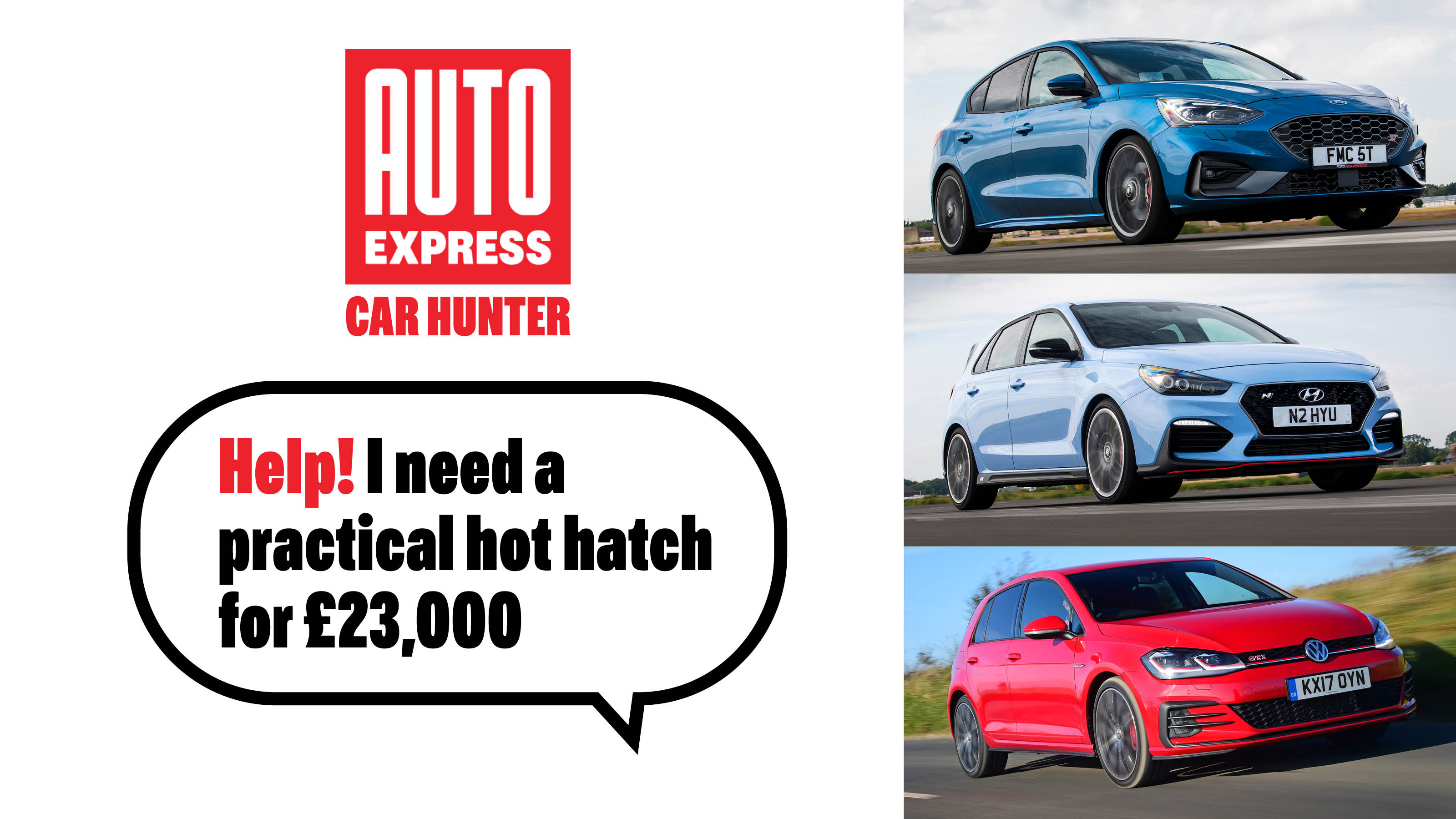 Used car hunter - hot hatchbacks for a budget of £23,000; header image 