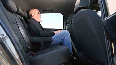 Volkswagen ID.3 - rear seats with Auto Express Senior reviewer, Dean Gibson