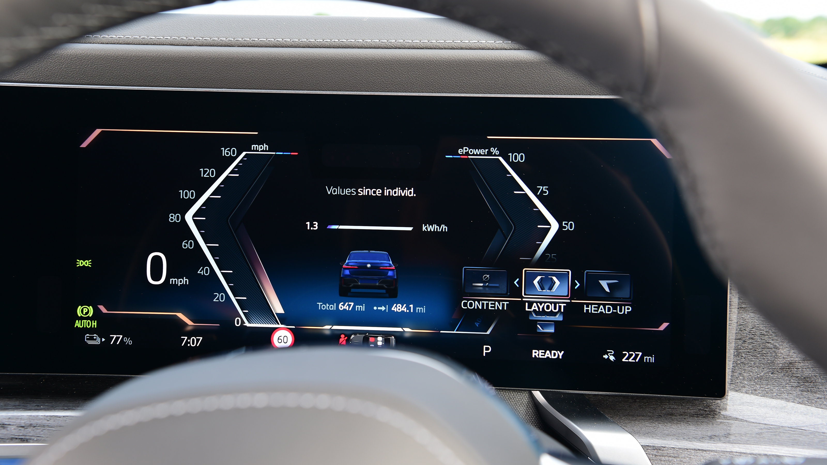 BMW i7 - dashboard screen