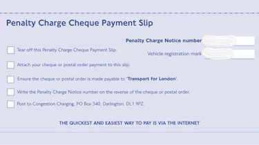 Transport For London PCN payment form
